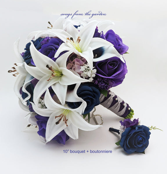 purple and white calla lily bouquet Wedding Bouquet