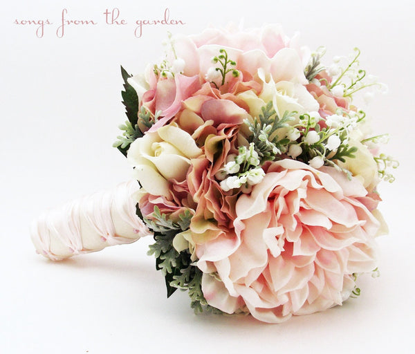 lily of the valley flower wedding bouquet Bridal or Bridesmaid Wedding Bouquet Lily of the Valley Peonies Roses – Songs from the Garden