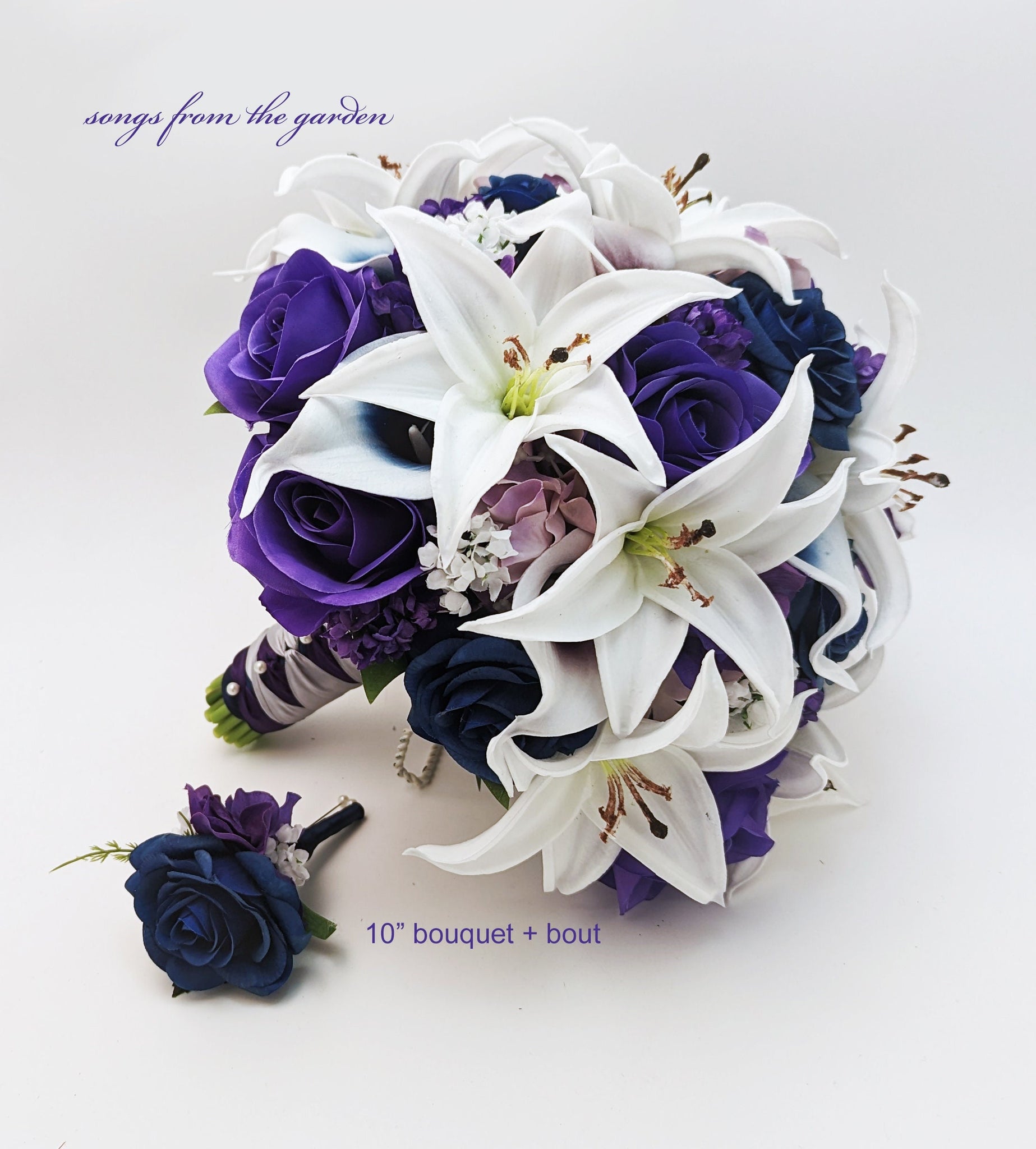 blue and purple tiger lilies Wedding Bouquet